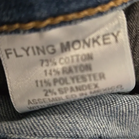 Flying Monkey Dark Blue Distressed Jeans - Picture 3 of 16